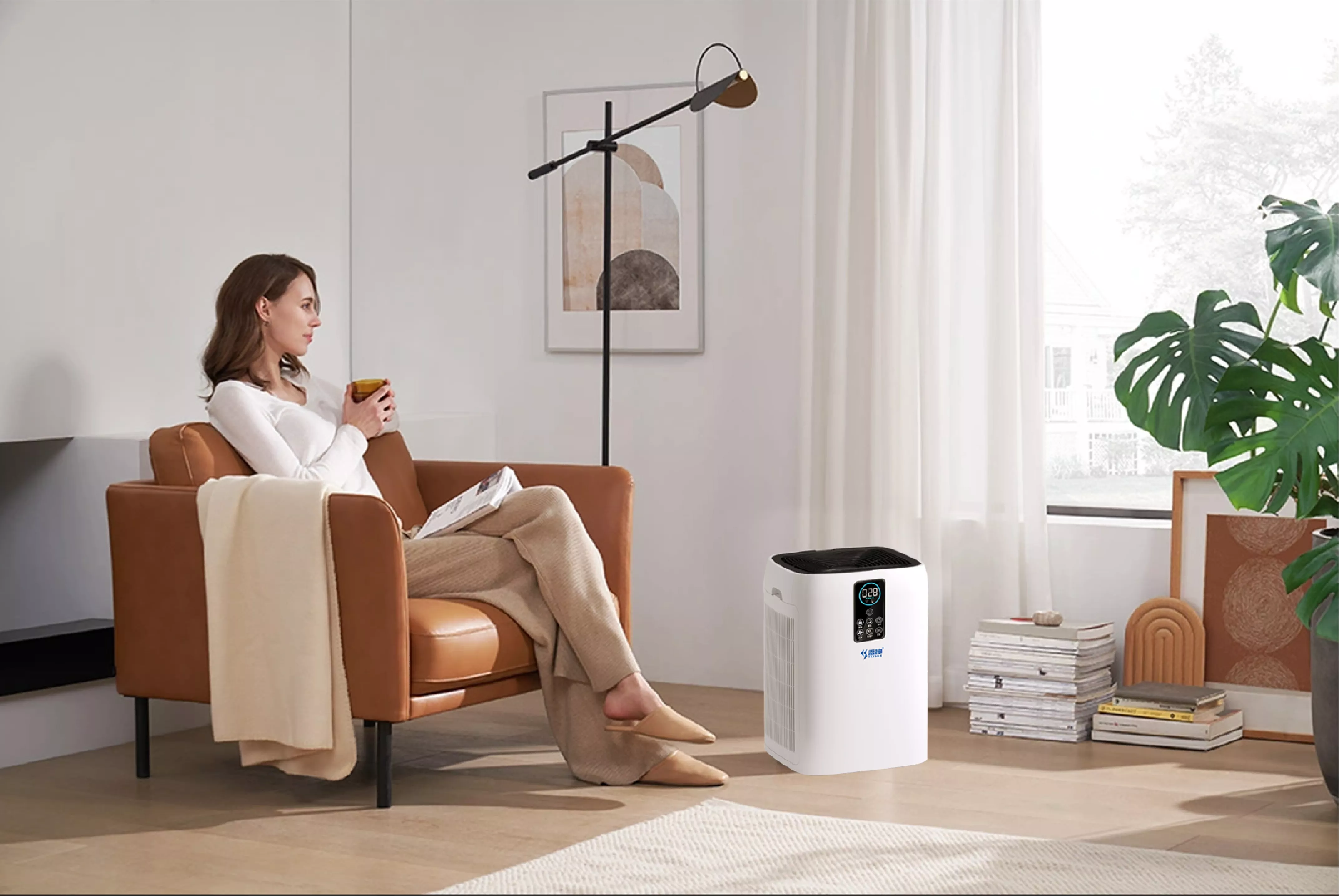 Radial noise cancellation creates a quiet purification experience.